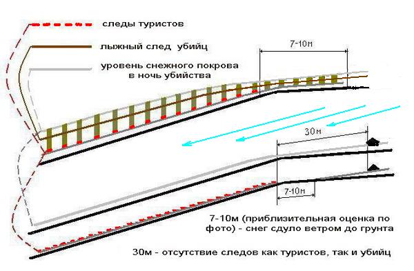 Рис следов на склоне